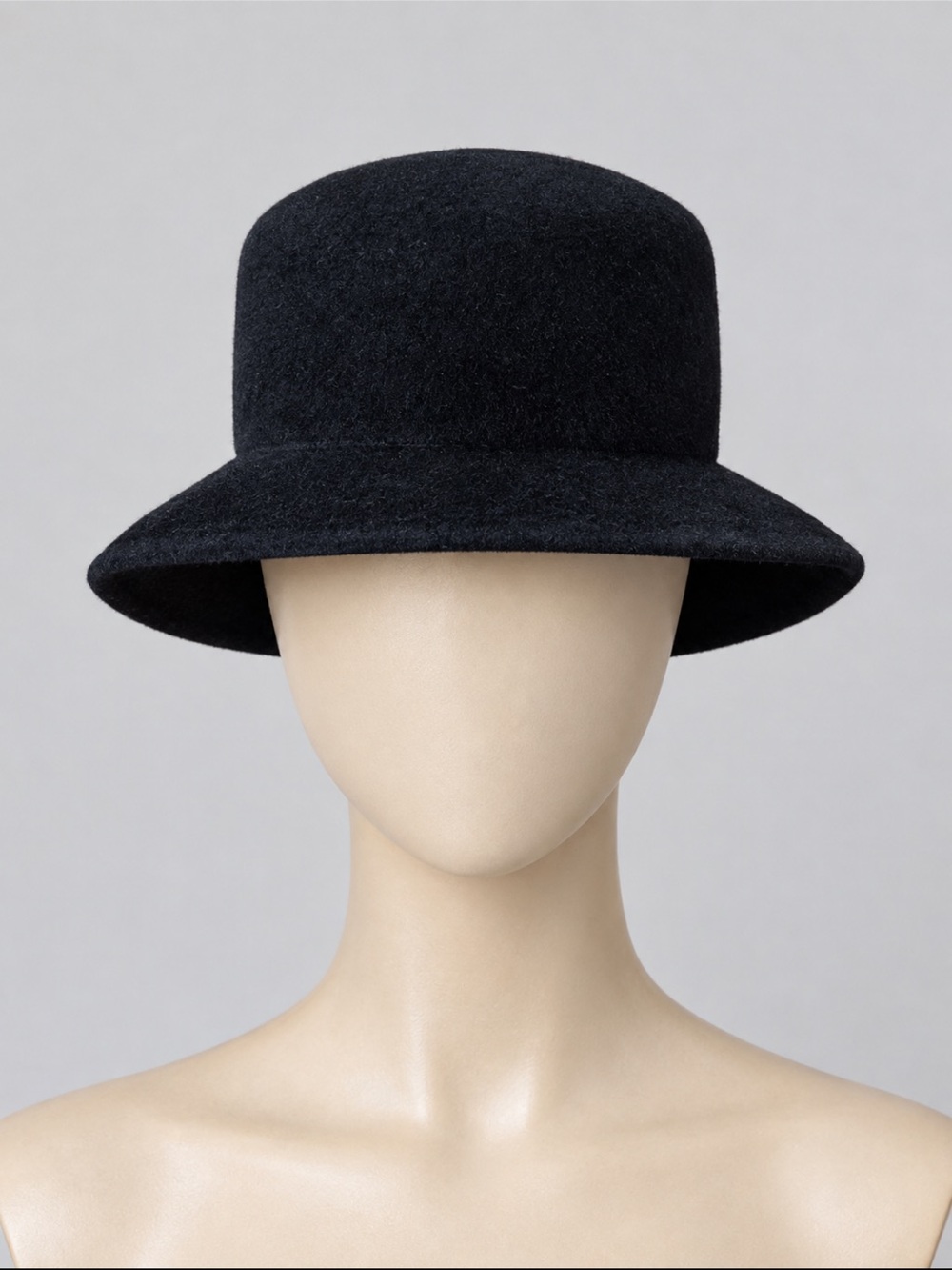Classic Black Soft Felt Bucket Hat - Women's Accessory, made in Czech Republic